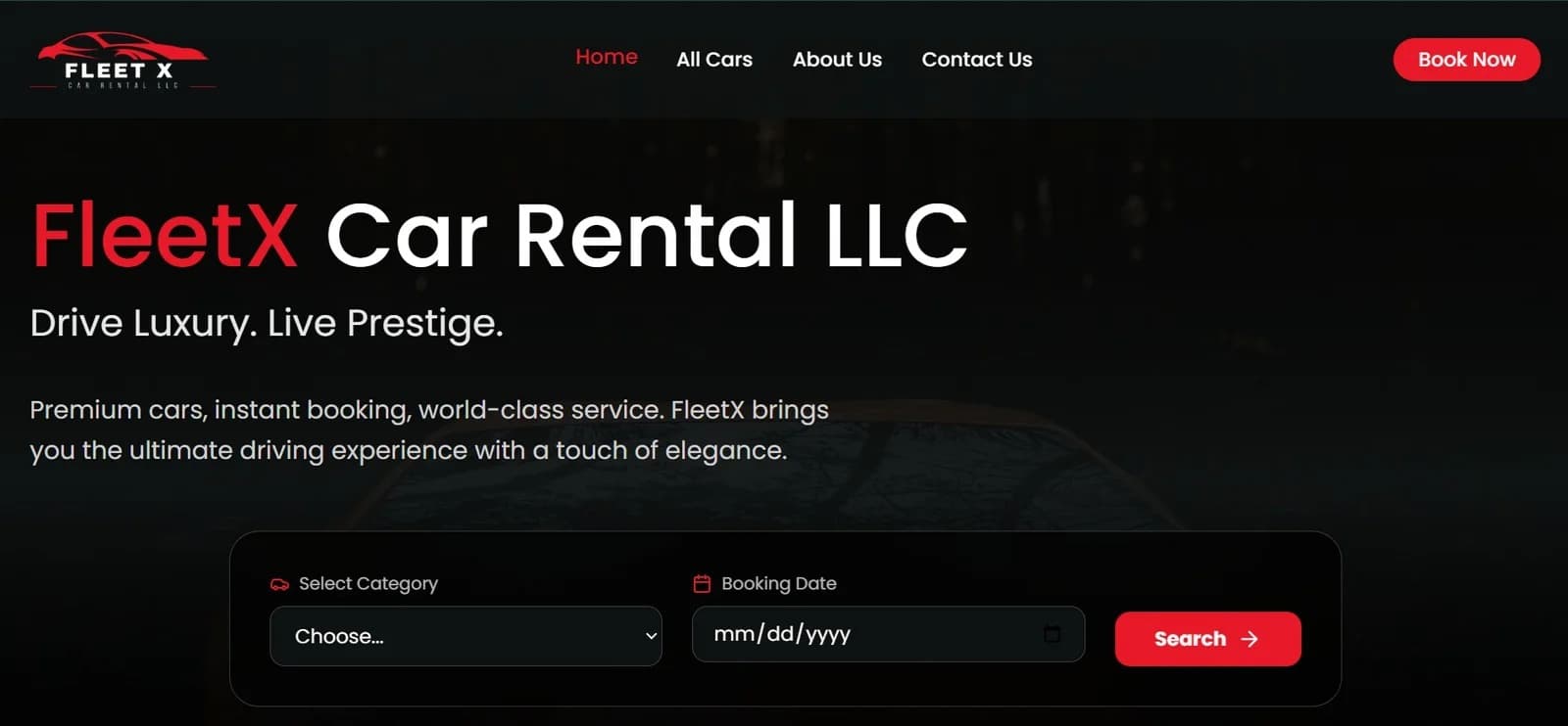Custom Rent A Car Web Solution